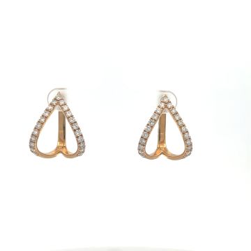 14K Yellow Gold 1.64ctw Diamond V Huggy Hoops