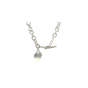 Tiffany & Co. Silver Heart Tag Toggle Necklace