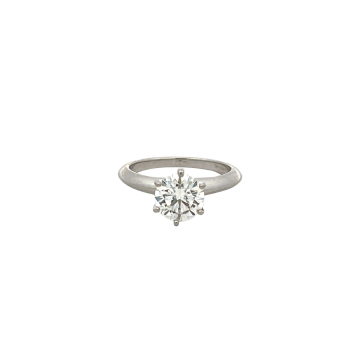 Tiffany & Co. Platinum Solitaire Engagement Ring with 1.72ct HVS1 Round EXEXEX None