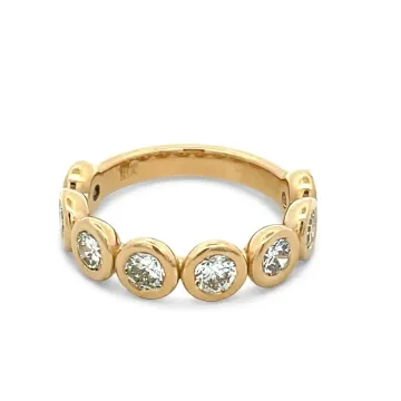 18K Yellow Gold 1.66ctw Diamond Bezel Band