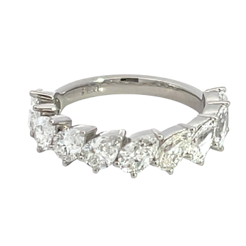 Platinum 2.46ctw Pear Diamond Band