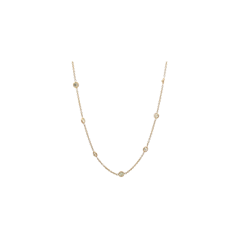 14K Yellow Gold 2 1/2ctw Diamond by the Yard Necklace18" 16 stations