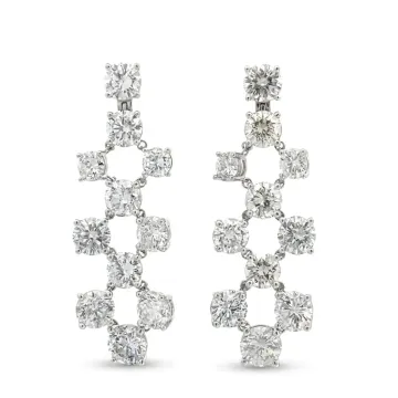 14K White Gold 12.39ctw Diamond Chandelier Earrings