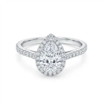 Tiffany & Co. Platinum 1.31ctw Diamond Soleste Engagement Ring with Pear 1.03 EVVS1