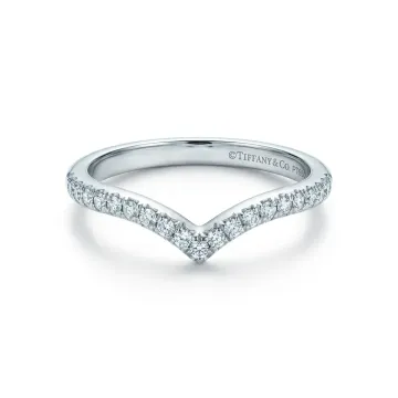 Tiffany & Co. Platinum .17ctw Diamond V Ring