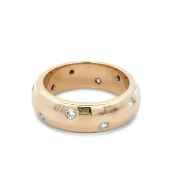 14K Yellow Gold 1/5ctw Bezel diamond Band