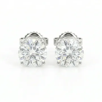 18K White Gold 1.42ctw Diamond Stud Earrings GIA 1479928818 Round 1.72 GSI1 EXEXEX None GIA 2387960048 Round 1.70 HSI1 EXEXEX None