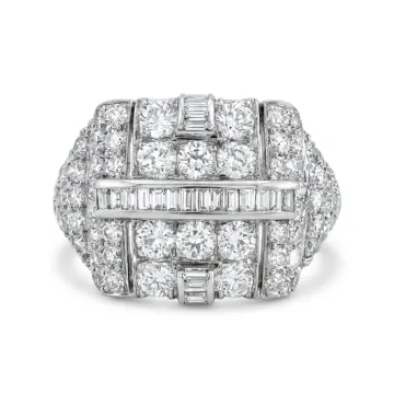 Platinum 2/1ctw Diamond Single Cut and Old Euro Estate Ring