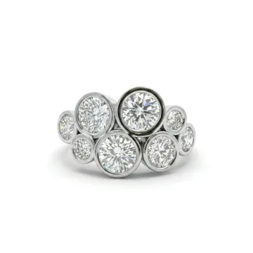 18K White Gold 2.79ctw Diamond Bubble Ring
