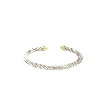David Yurman Silver and Black Onyx Bangle Bracelet