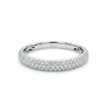 14K White Gold 1/2ctw Diamond Pave Band