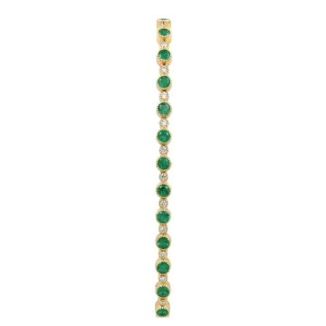 14K Yellow Gold .55ctw Diamond 2.42ctw Emerald Bracelet