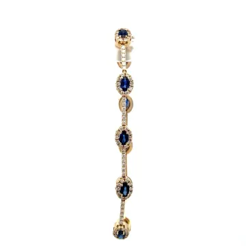 14k Yellow Gold 1.74ctw Diamond 2.88ctw Sapphire Bracelet