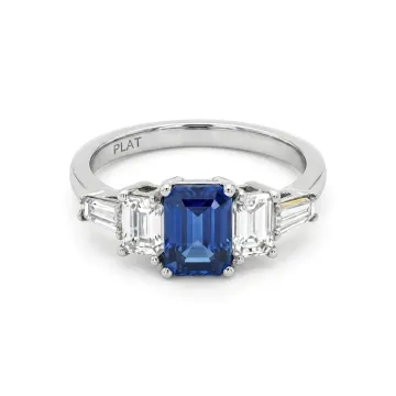 Platinum 0.60ctw Diamond 1.04ctw Sapphire 0.20ctw Diamond Ring