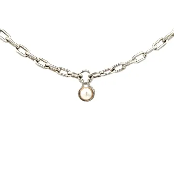TIffany & Co. Silver Pearl Hardware Necklace