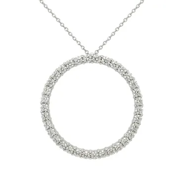 Roberto Coin 18K White Gold 2/1ctw Diamond Circle Pendant