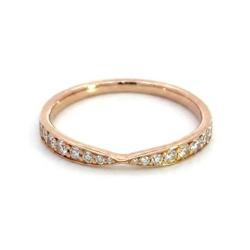 Tiffany & Co 18K Rose Gold .24 Diamond Harmony Wedding Band