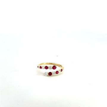18k Yellow Gold .19ctw Diamond .43ctw Ruby .19ctw Diamond Rings