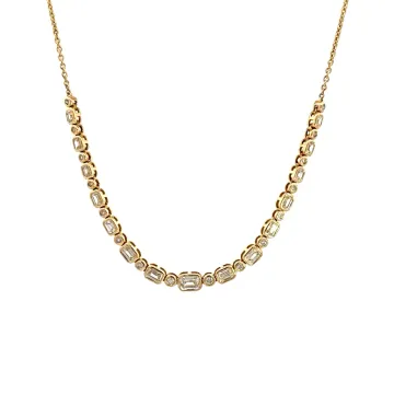14K Yellow Gold 1.27ctw Diamond .25ctw Diamond Necklace