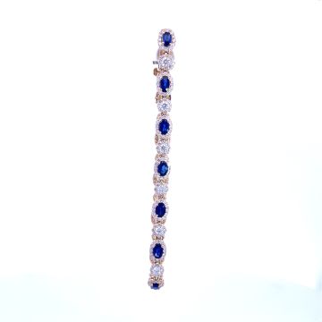 14K Yellow Gold 1.55ctw Diamond 3.91ctw Sapphire Bracelet