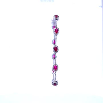 14K White Gold 1.85ctw Diamond 2.91ctw Ruby Bracelet