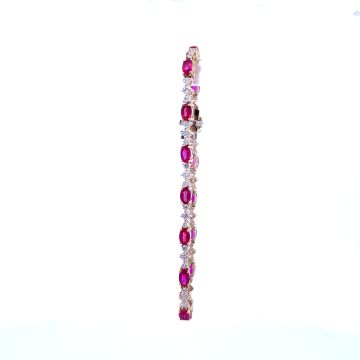 14K Yellow Gold .9ctw Diamond 4ctw Ruby .67ctw Diamond Bracelet
