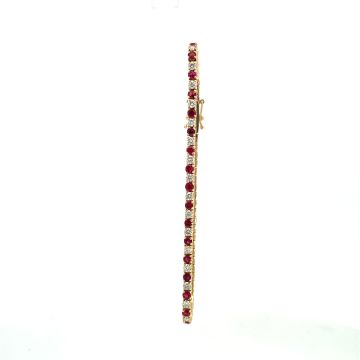 14K Yellow Gold 1.92ctw Diamond 1.99 Ruby Bracelet