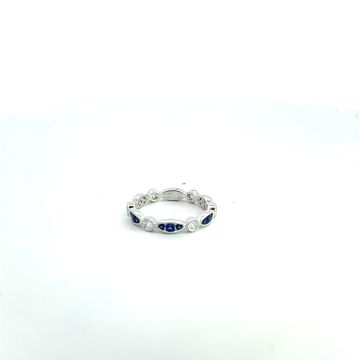 14K White Gold .28ctw Diamond .44ctw Sapphire Rings