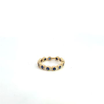 14K Yellow Gold 12ctw Diamond .86ctw Sapphire Rings