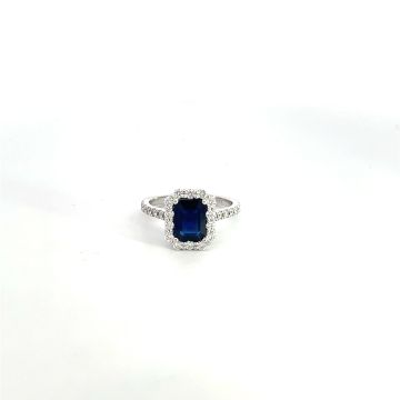 14K White Gold .68ctw Diamond 1.7ctw Sapphire Rings