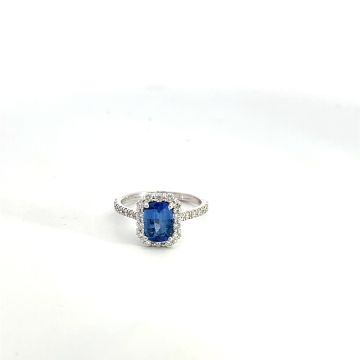 14K White Gold .44ctw Diamond 1.39ctw Sapphire Rings