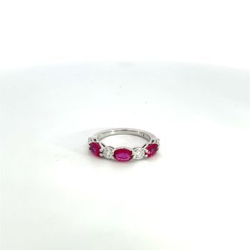 14K White Gold .61ctw Diamond 1.71ctw Ruby Rings