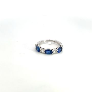14K White Gold .61ctw Diamond 1.62ctw Sapphire Rings