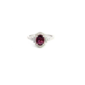 Platinum .08ctw Diamond 1.09ctw Ruby .26ctw Diamond Rings