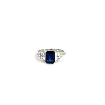 Platinum .55ctw Diamond 1.52ctw Sapphire Rings