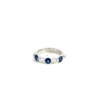 14K White Gold 1.12ctw Diamond .9ctw Sapphire Rings