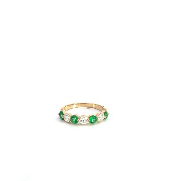 14K Yellow Gold .62ctw Diamond .54ctw Emerald Rings