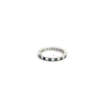 14K White Gold .47ctw Diamond .6ctw Sapphire Rings