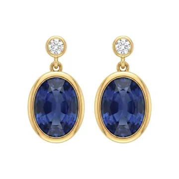 18K Yellow and White Gold 1/6ctw Diamond adn Ruby Fashion Earrings