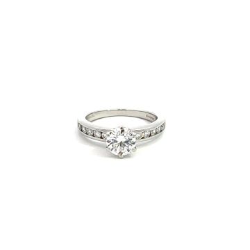 Tiffany & Co Platinum 1.29ctw Diamond Channel Set Engagement Ring with Round .96 EVS1 Center