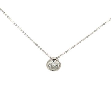 14K White Gold 1.02ct Diamond Solitaire Slide Pendant