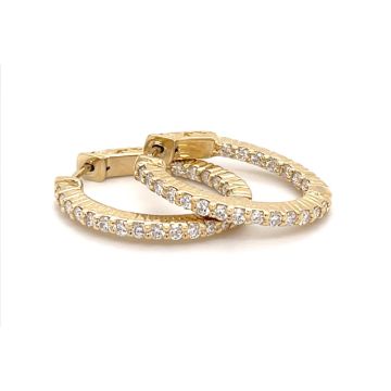 Oval Shared Prong In & Out Hoop