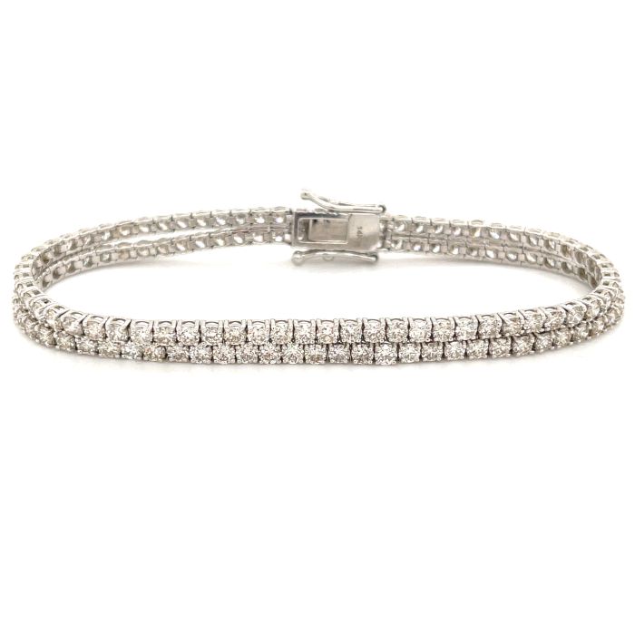 14K White Gold Diamond Multi Row Tennis Bracelet and 8.52ctw