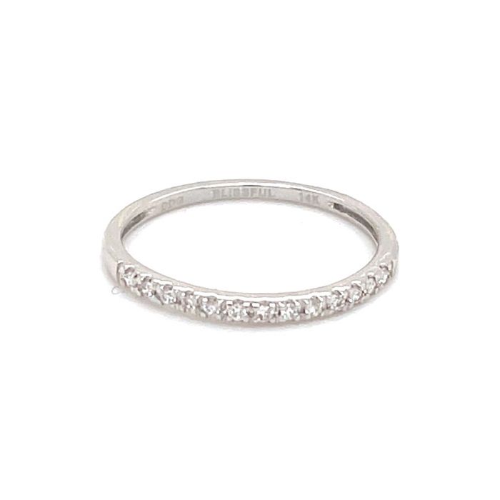 14K White Gold Diamond Wedding Band with 1/10 CTW