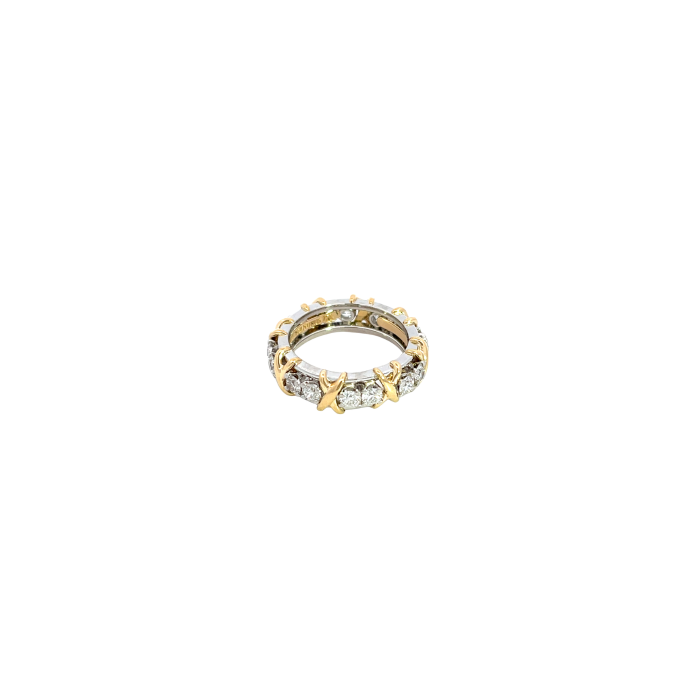 Tiffany & Co. Schlumberger Platinum and 18K Yellow Gold 1 1/3ctw Diamond Eternity Band Tiffany & Co. Schlumberger Platinum and 18K Yellow Gold 1 1/3ctw Diamond Eternity Band