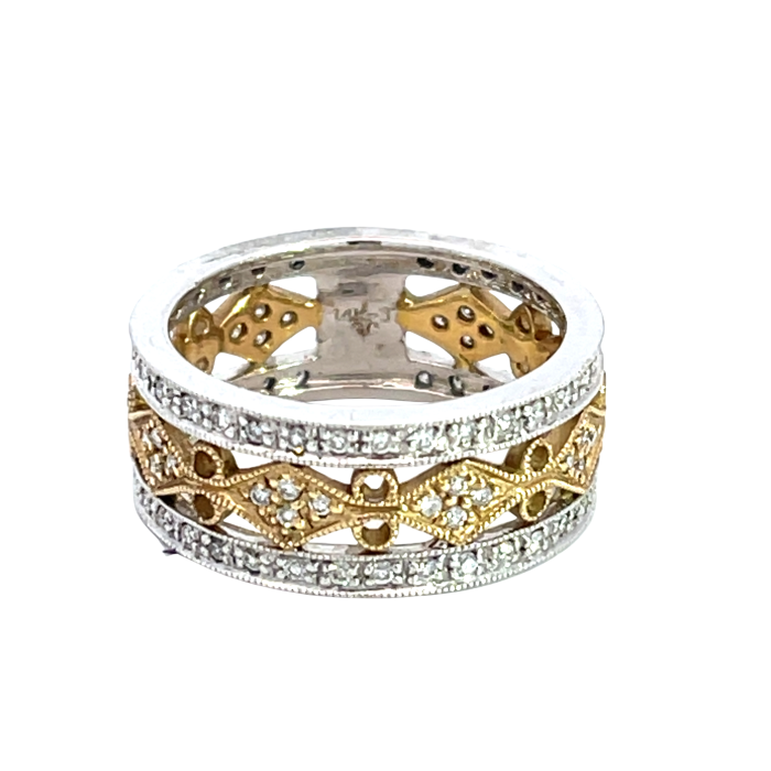14K White and Yellow Gold 5/8ctw Diamond Band 14K White and Yellow Gold 5/8ctw Diamond Band