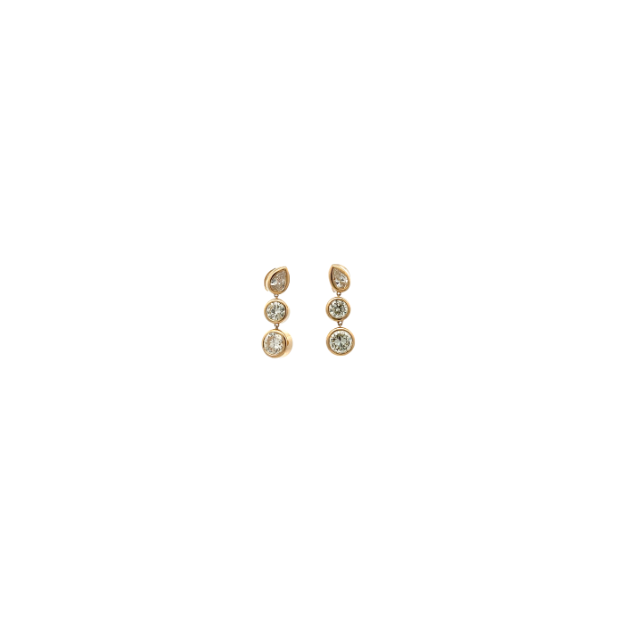18K Yellow Gold 4.35ctw Bezel Drop Earrings 18K Yellow Gold 4.35ctw Bezel Drop Earrings