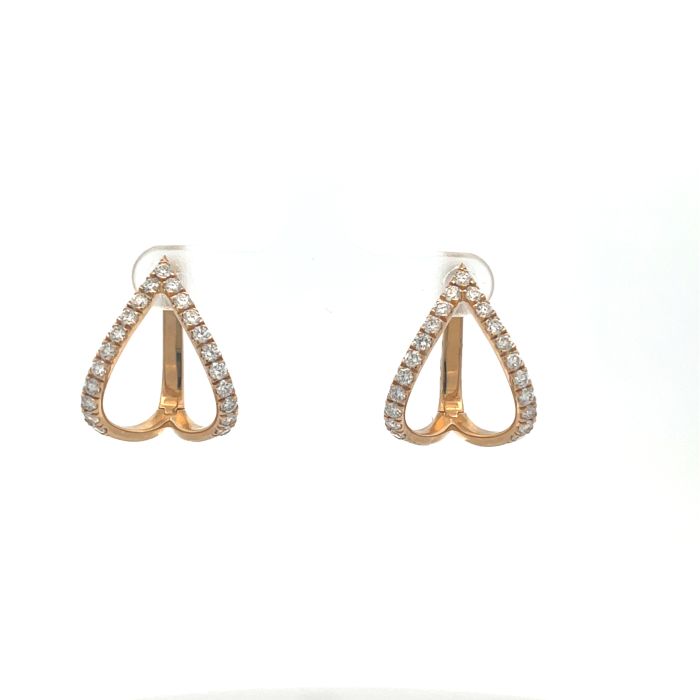 14K Yellow Gold 1.64ctw Diamond V Huggy Hoops 14K Yellow Gold 1.64ctw Diamond V Huggy Hoops
