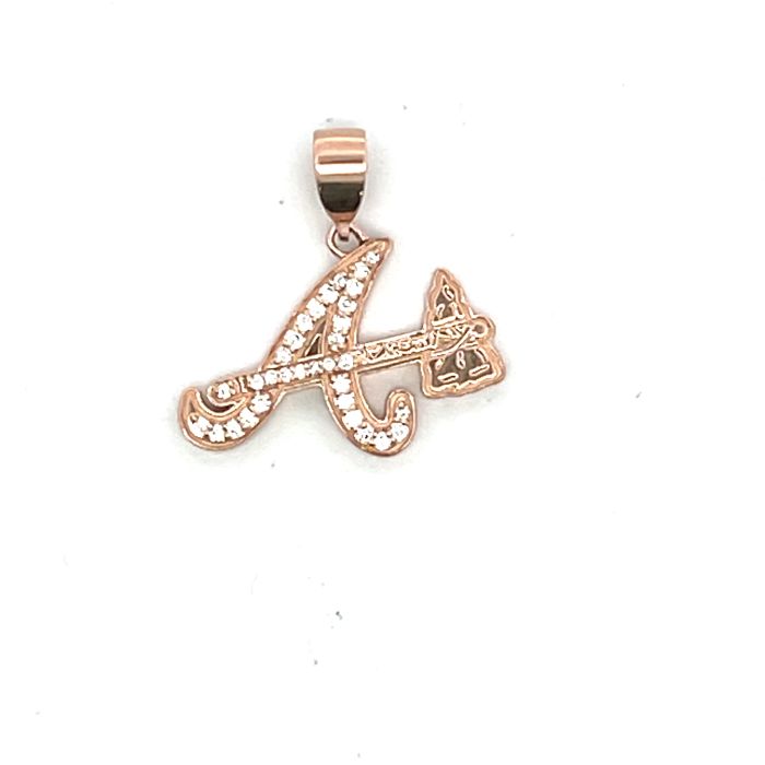 14K Rose Gold 0.14ctw Diamond A Pendant 14K Rose Gold 0.14ctw Diamond A Pendant