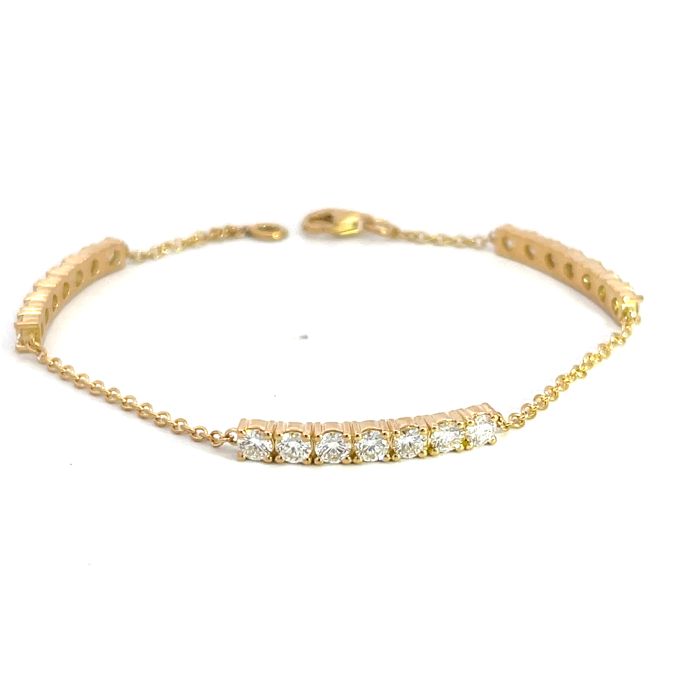 14K Yellow Gold 2.75ctw Diamond Bar Bracelet on the chain 7" 14K Yellow Gold 2.75ctw Diamond Bar Bracelet on the chain 7"